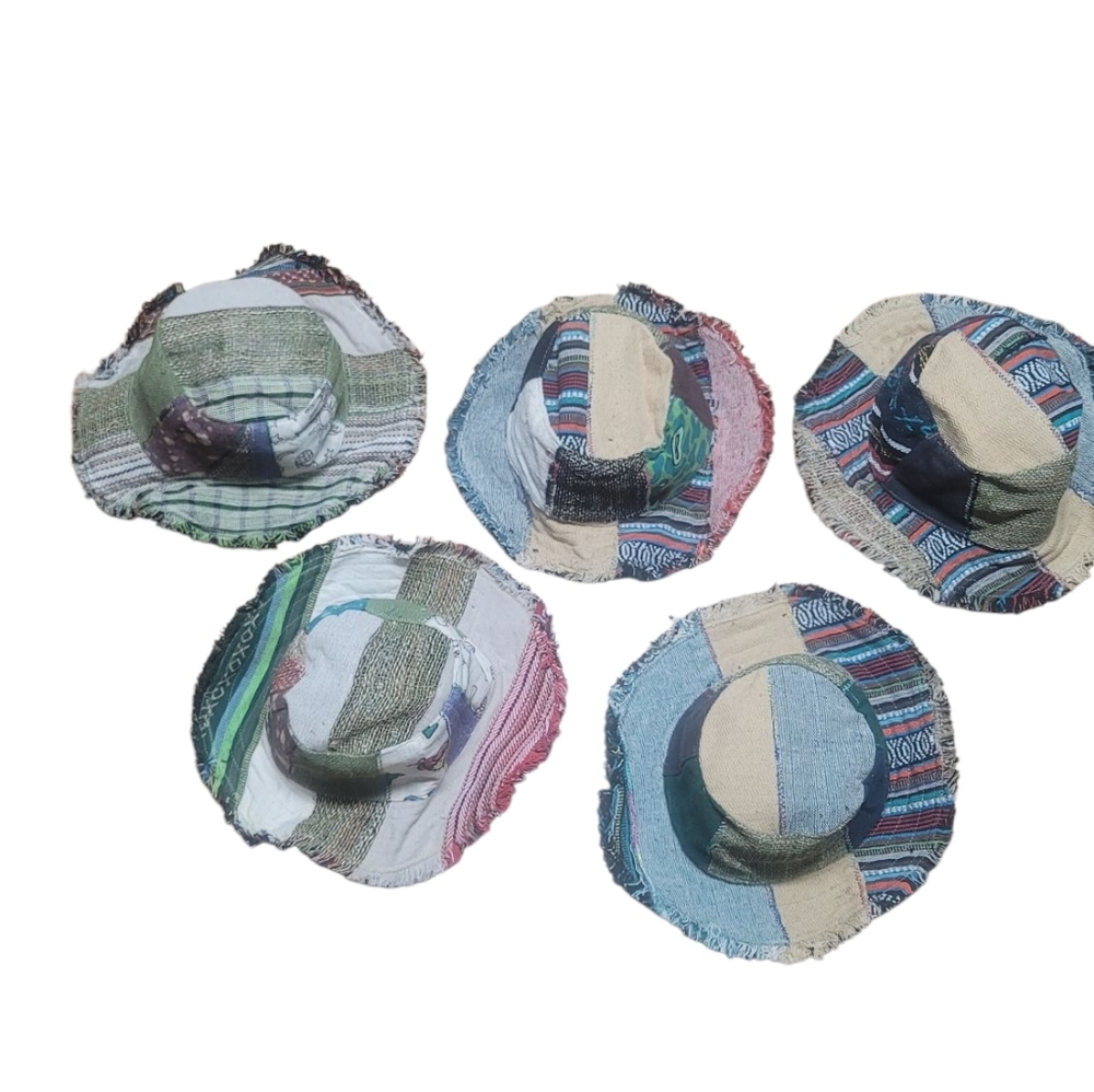 Handcrafted Patchwork Flexible Brim Hat NWT - image 3